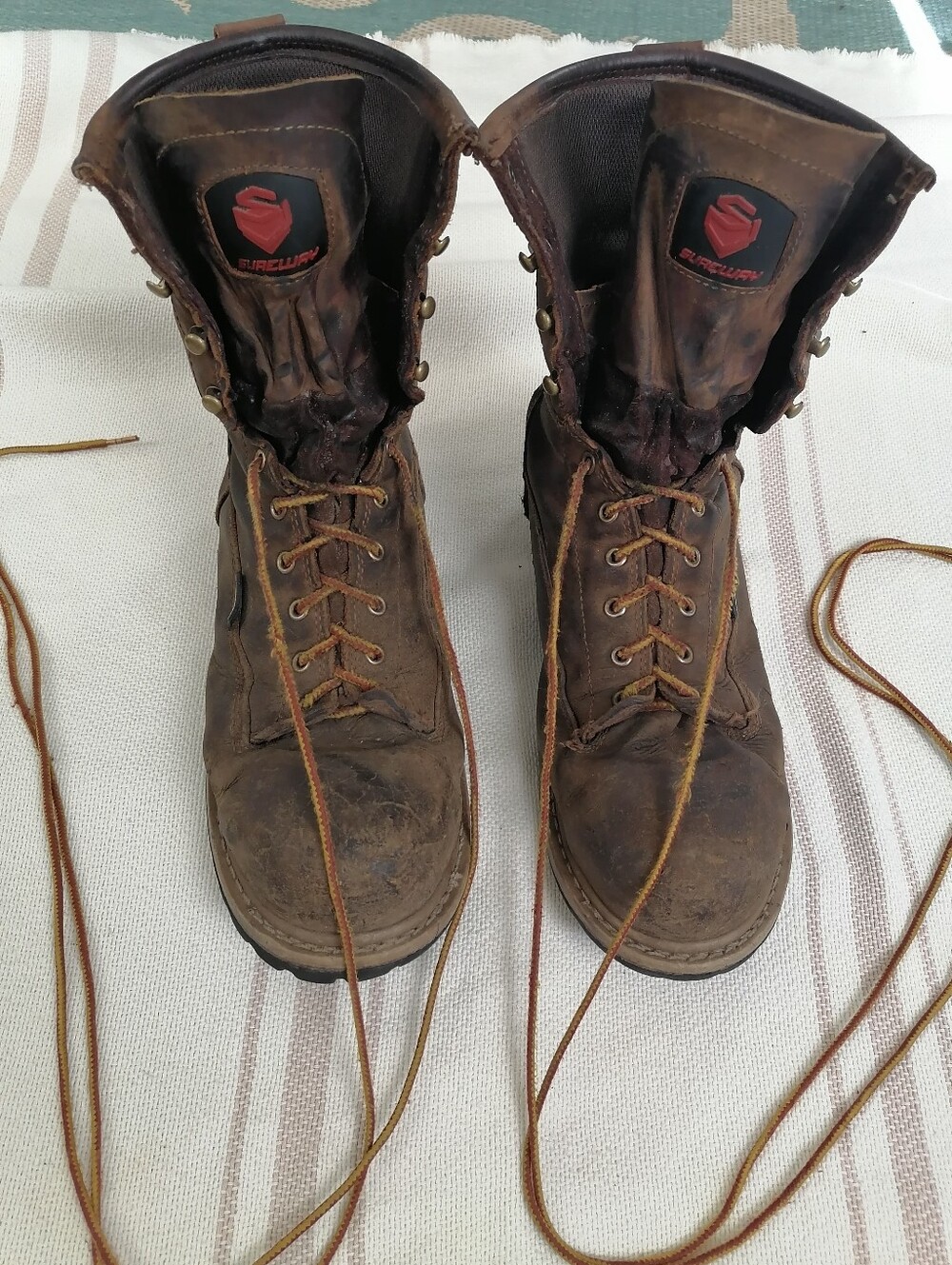 Sureway Steeltoe logger work boots mens 12